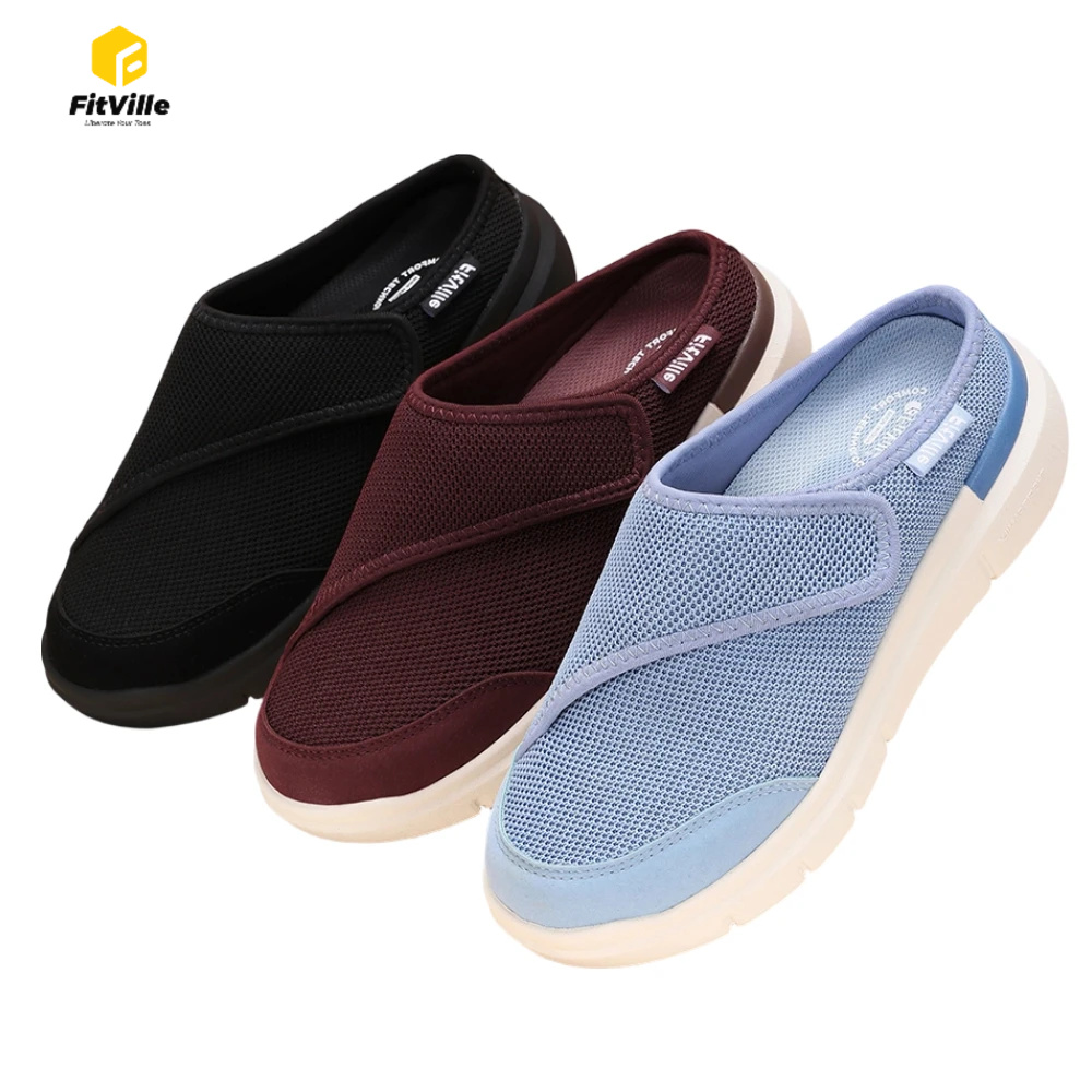 Women'S Shoes With Arch Support - Fitville Women's Orthopedic Slippers Wide Fleece