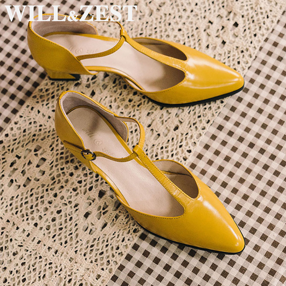 Women'S Shoes Burgundy - Sẽ & Zest Vàng Bơm T-Dây