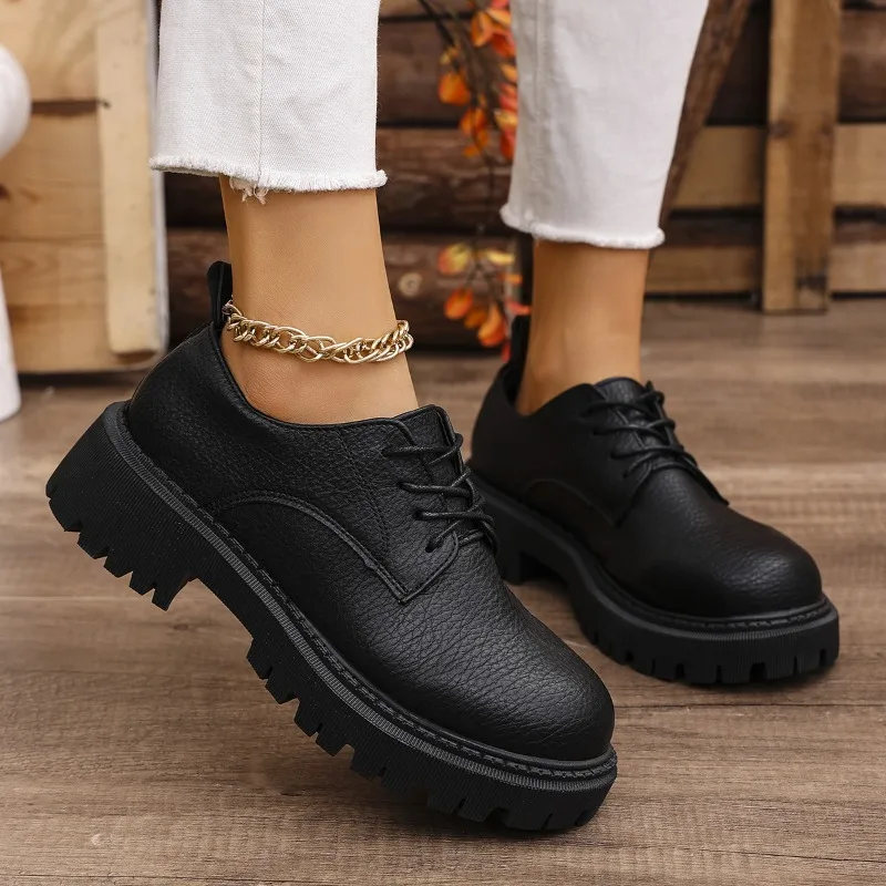 Oxford Lace Up Women - Large Size Women's Shoes Buckle Leisure