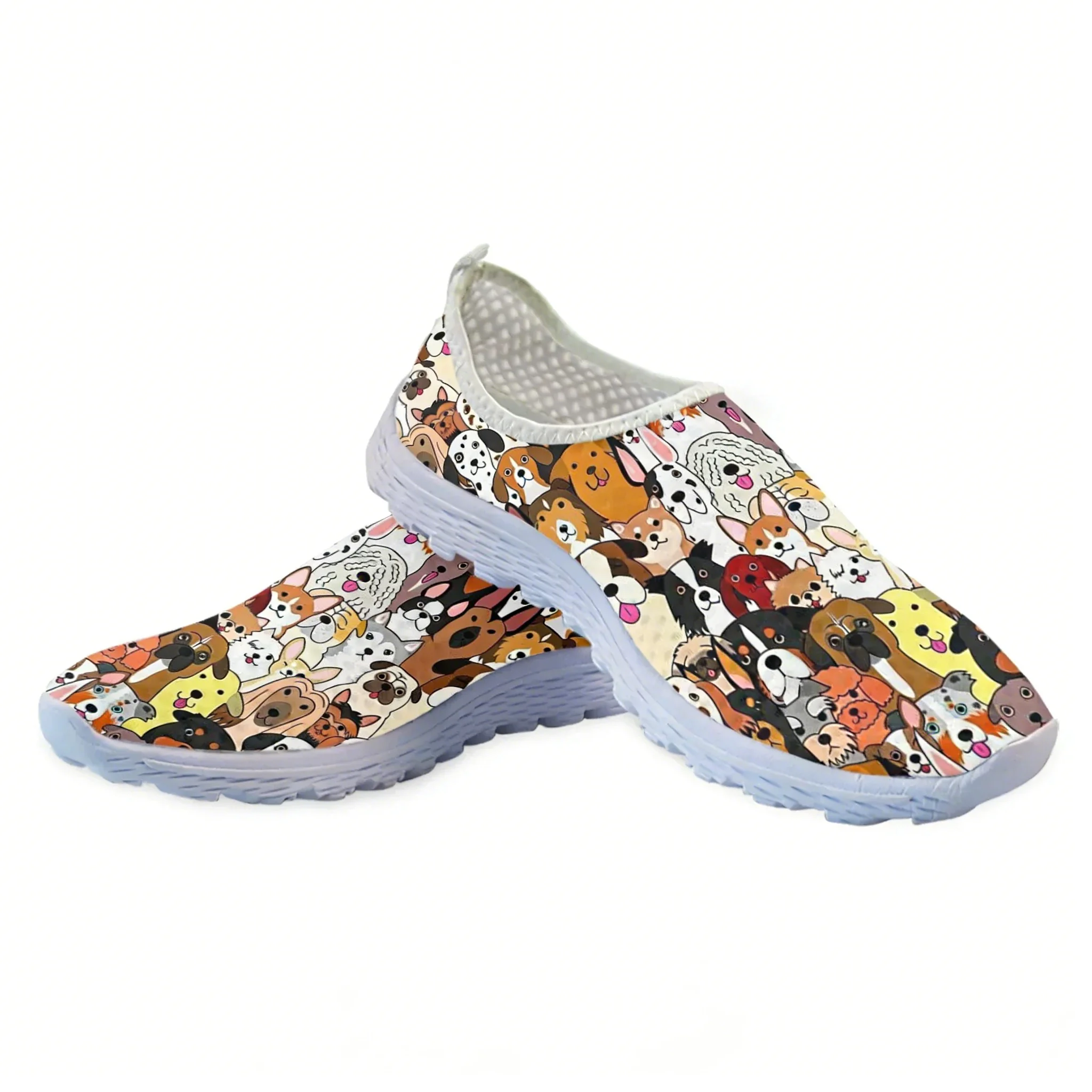Women'S Shoes For Tennis - Lovely Cartoon Dog Design Mesh High