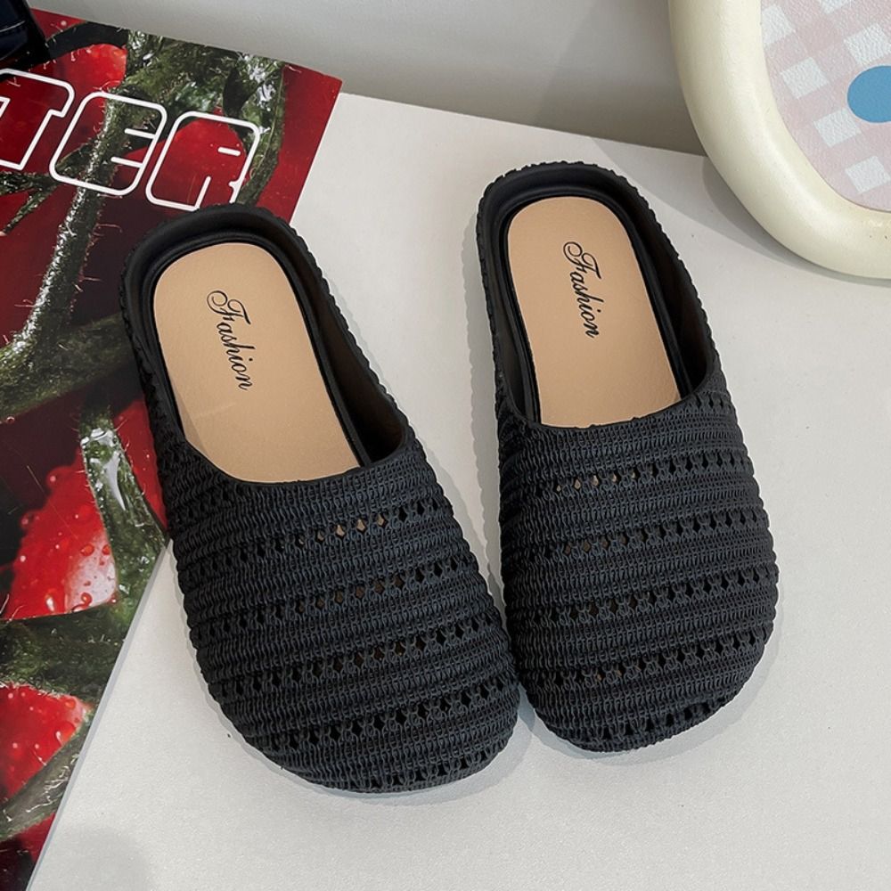 Women'S Shoes Hands Free - Breathable Baotou Half Slippers Lightweight Hollow
