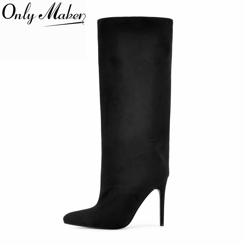 Onlymaker Black Faux Suede Kne - đánh giá và giá Women'S Shoes X Wide