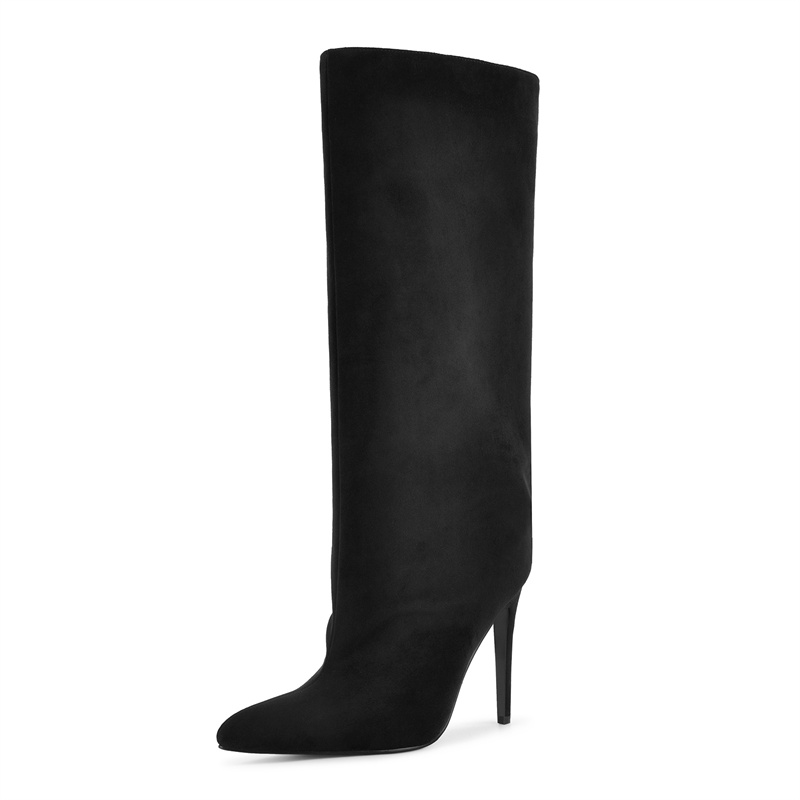 Onlymaker Black Faux Suede Kne - đánh giá và giá Women'S Shoes X Wide