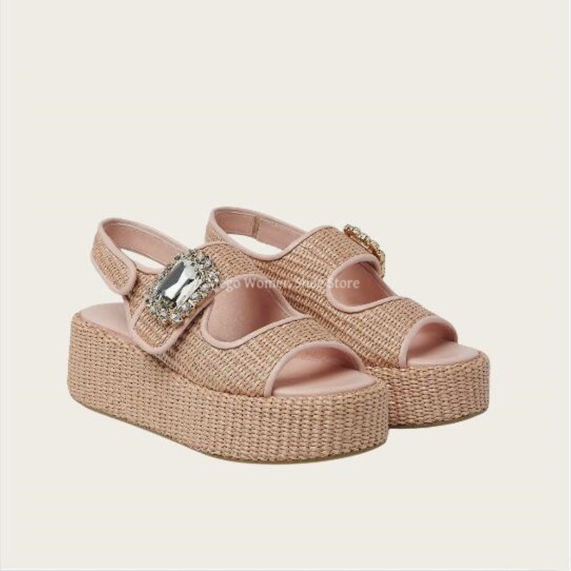 Hemp Woven Thick Soled Sandals - đánh giá và giá Women'S Shoes Hands Free