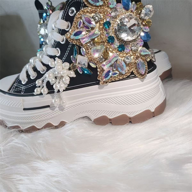 Thick Sole High Top Nailed Bea - đánh giá và giá Women'S Shoes Hands Free