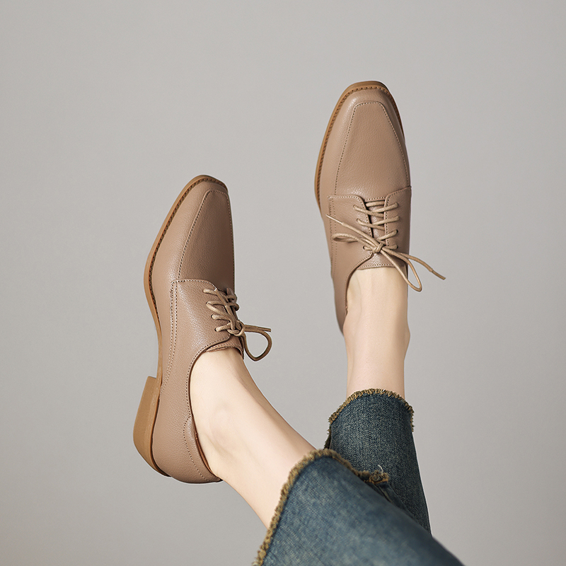 EAGSITY Cow leather chunky hee - đánh giá và giá Oxford Lace Up Women