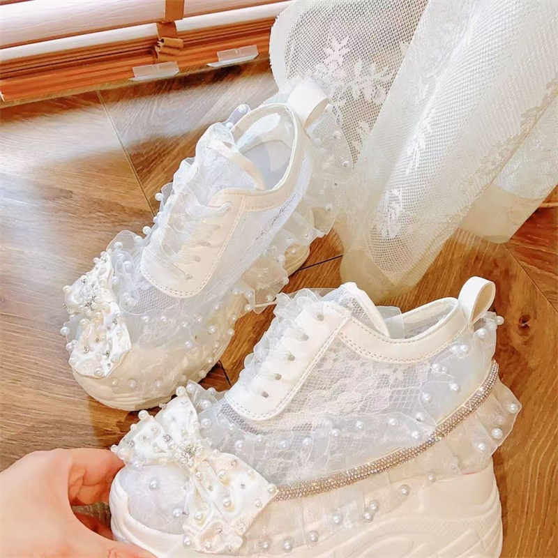Thick bottom lace ribbon rhine - đánh giá và giá Women'S Shoes Hands Free