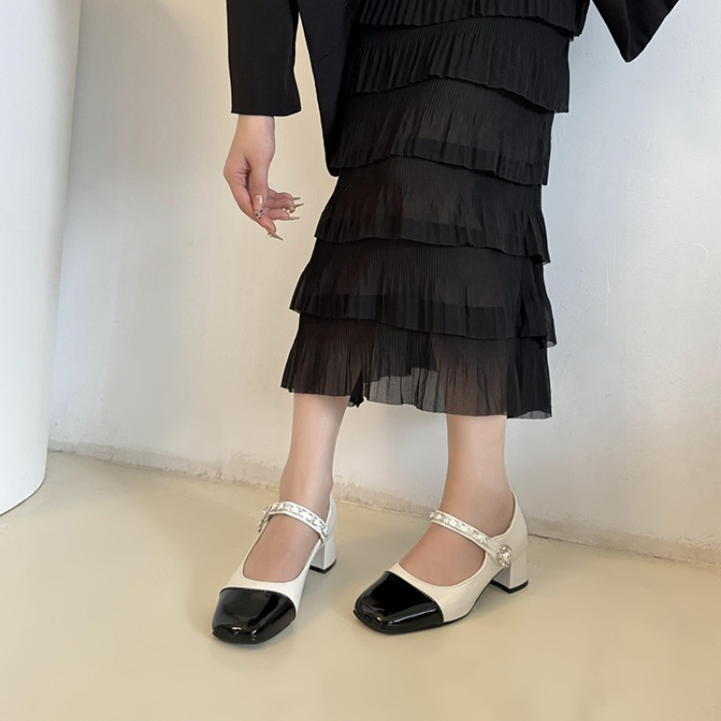 2026 Pearl Clasp Thick-Topped  - đánh giá và giá Square Toe Mule