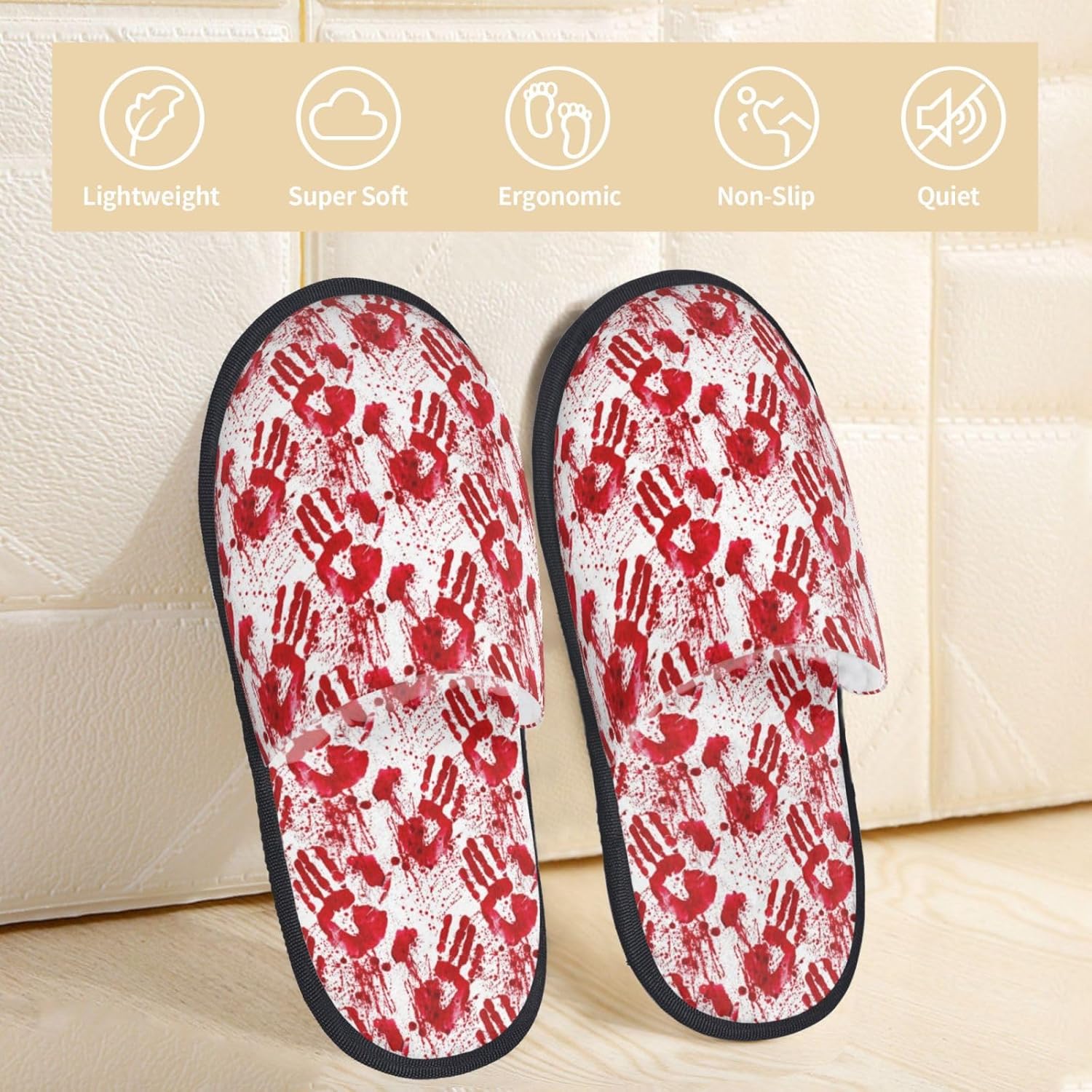 Bloody Hand Print Women Slippe - đánh giá và giá Women'S Shoes Hands Free