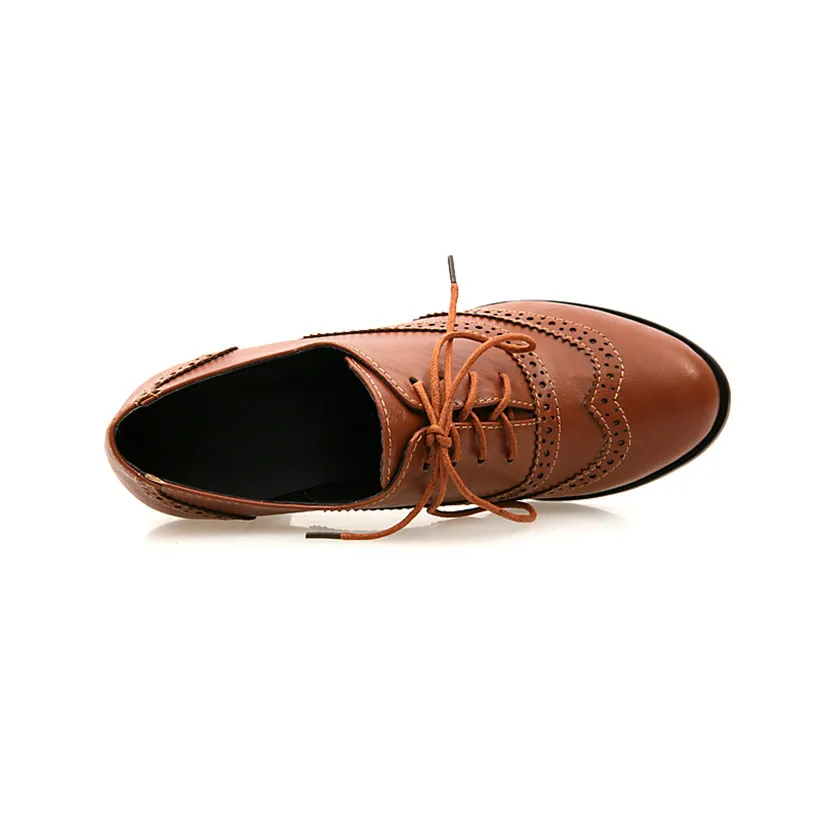 British Women Oxfords High Blo - đánh giá và giá Oxford Lace Up Women