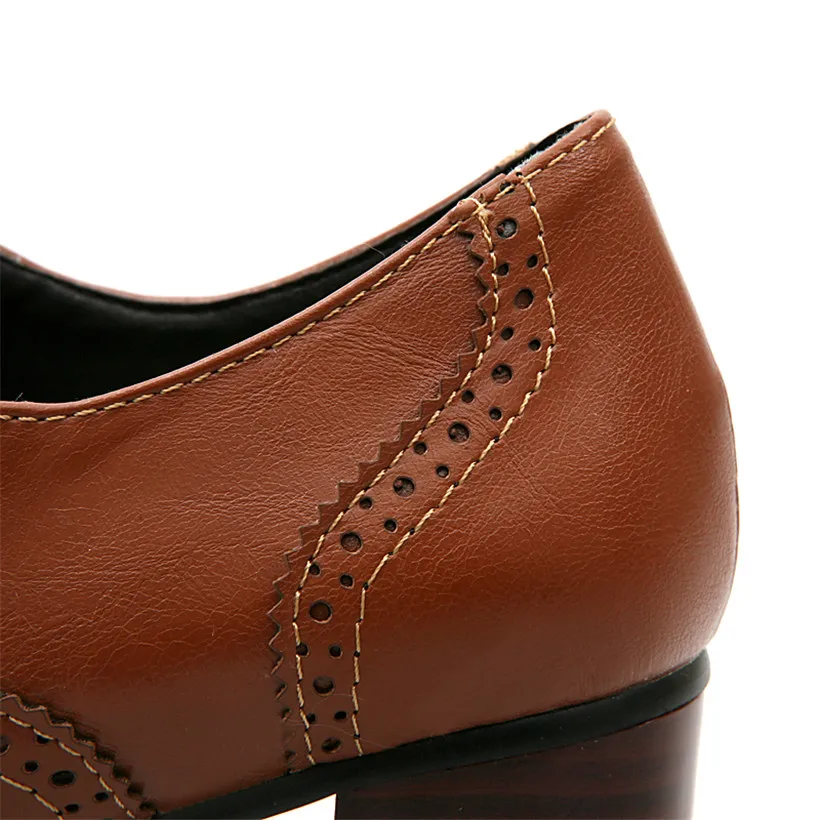 British Women Oxfords High Blo - đánh giá và giá Oxford Lace Up Women
