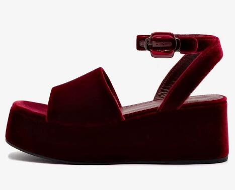 Burgundy Velvet Round Open Toe - đánh giá và giá Women'S Shoes Burgundy