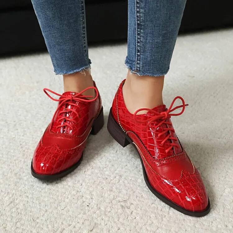 Lace Up Low Heels Women's Sing - đánh giá và giá Oxford Lace Up Women