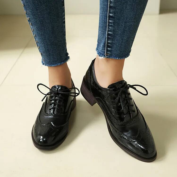 Lace Up Low Heels Women's Sing - đánh giá và giá Oxford Lace Up Women