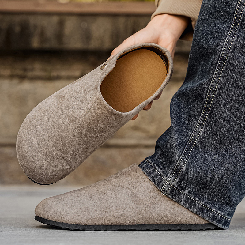 Men Suede Leather Slippers Mul - đánh giá và giá Women'S Shoes With Arch Support