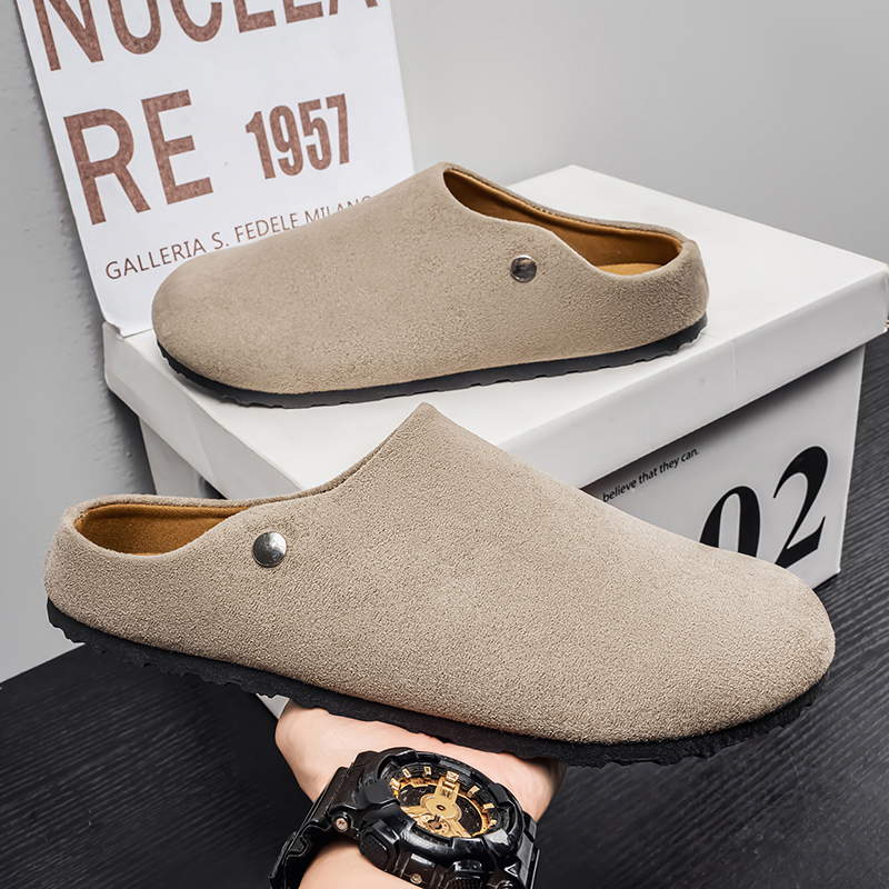 Men Suede Leather Slippers Mul - đánh giá và giá Women'S Shoes With Arch Support