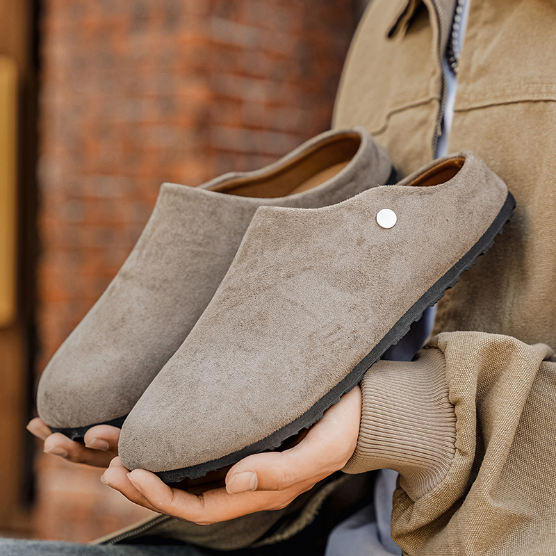 Men Suede Leather Slippers Mul - đánh giá và giá Women'S Shoes With Arch Support