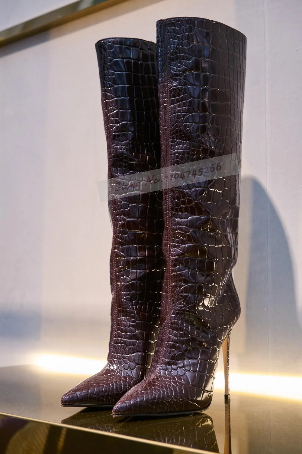 Burgundy Crocodile Thin High H - đánh giá và giá Women'S Shoes Burgundy