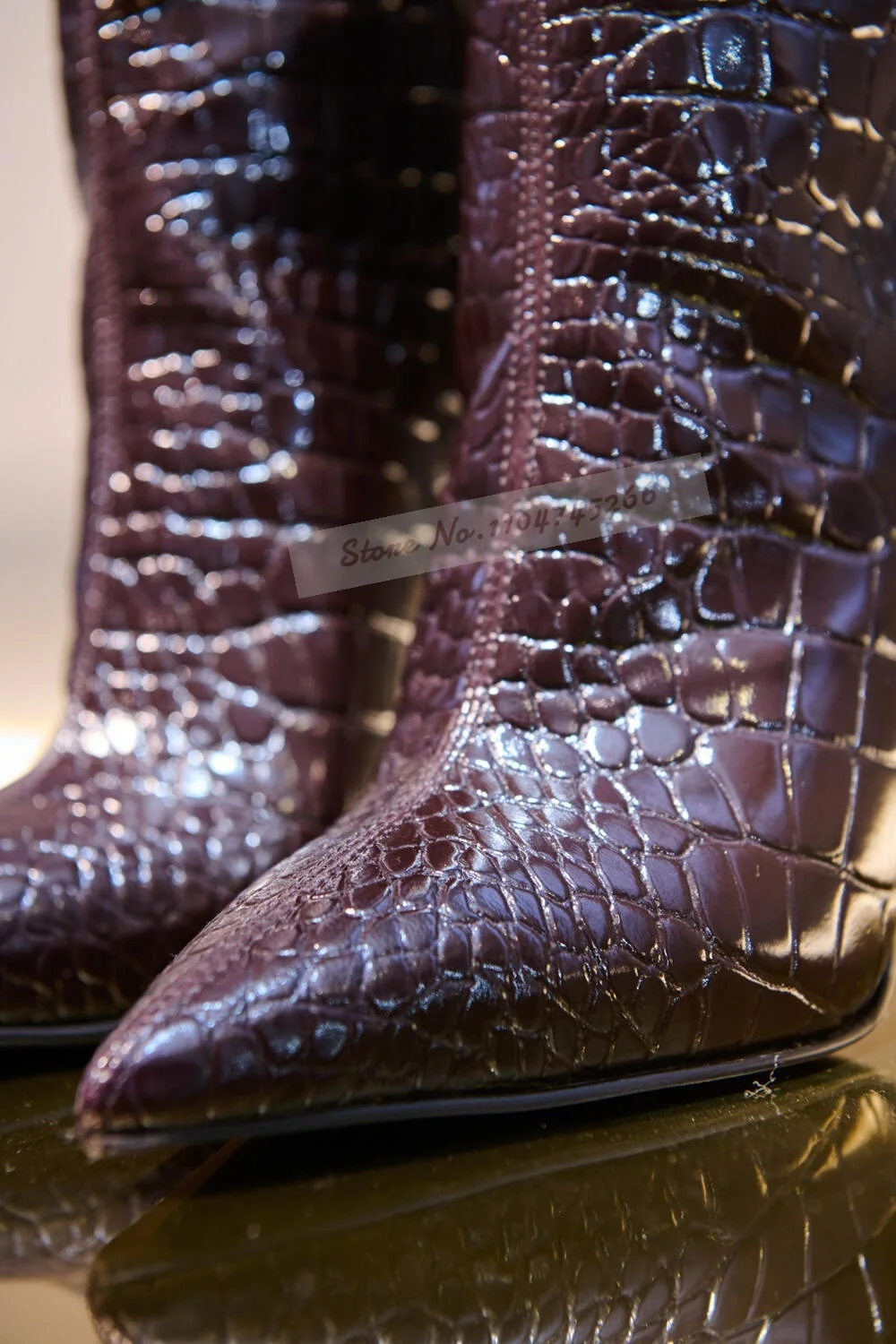 Burgundy Crocodile Thin High H - đánh giá và giá Women'S Shoes Burgundy