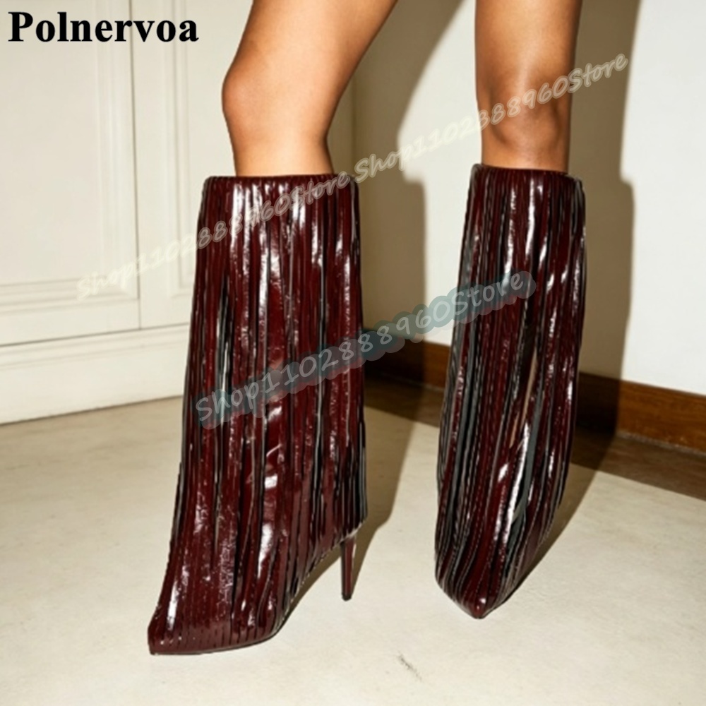 Big Size Knee High Burgundy Ta - đánh giá và giá Women'S Shoes Burgundy