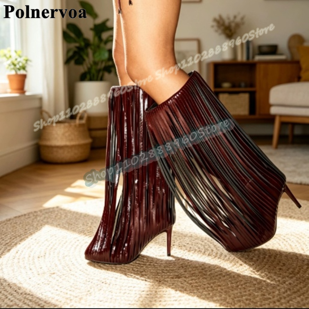 Big Size Knee High Burgundy Ta - đánh giá và giá Women'S Shoes Burgundy