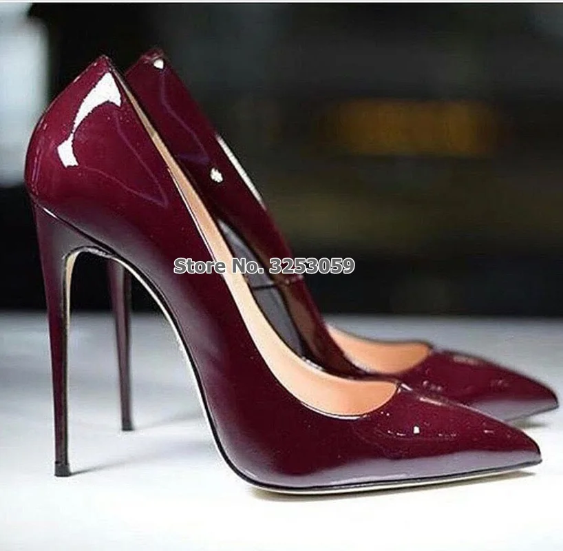 ALMUDENA Sexy Burgundy Mirror  - đánh giá và giá Women'S Shoes Burgundy
