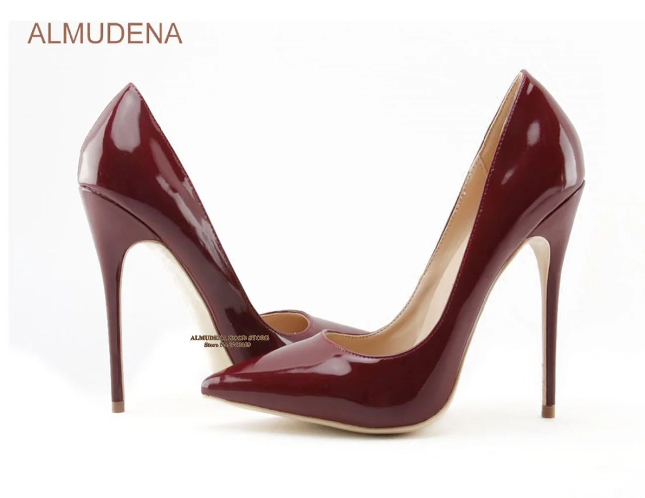ALMUDENA Sexy Burgundy Mirror  - đánh giá và giá Women'S Shoes Burgundy