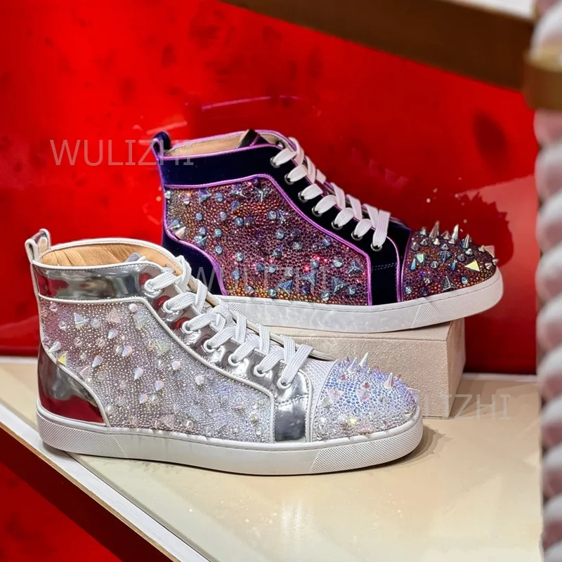 Dark Purple Crystal Rivet Men  - đánh giá và giá Women'S Shoes For Tennis
