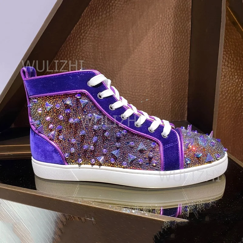 Dark Purple Crystal Rivet Men  - đánh giá và giá Women'S Shoes For Tennis