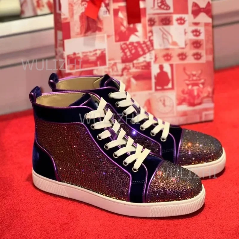 Dark Purple Crystal Rivet Men  - đánh giá và giá Women'S Shoes For Tennis