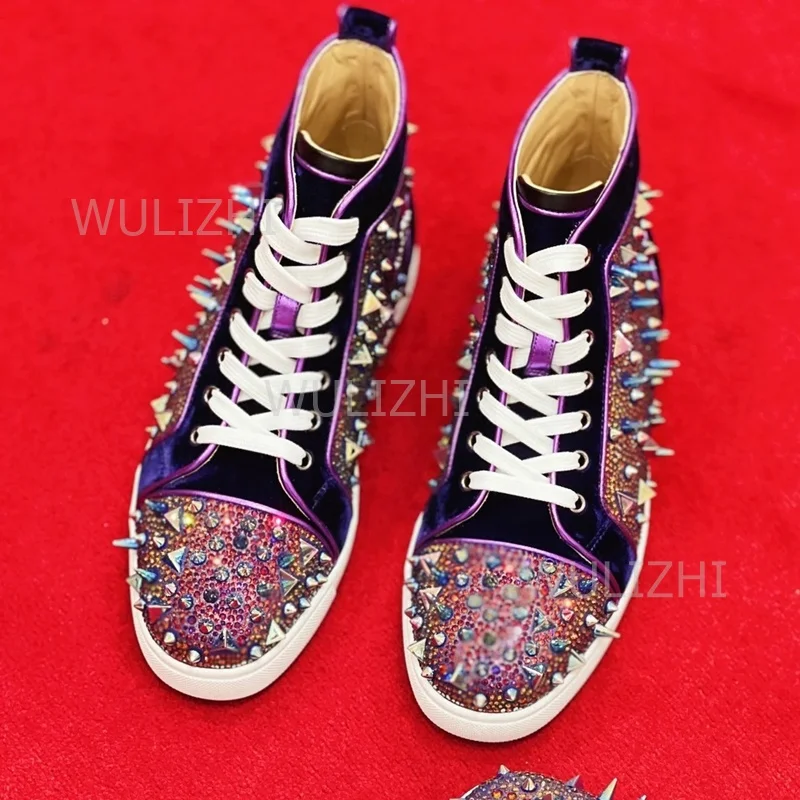 Dark Purple Crystal Rivet Men  - đánh giá và giá Women'S Shoes For Tennis