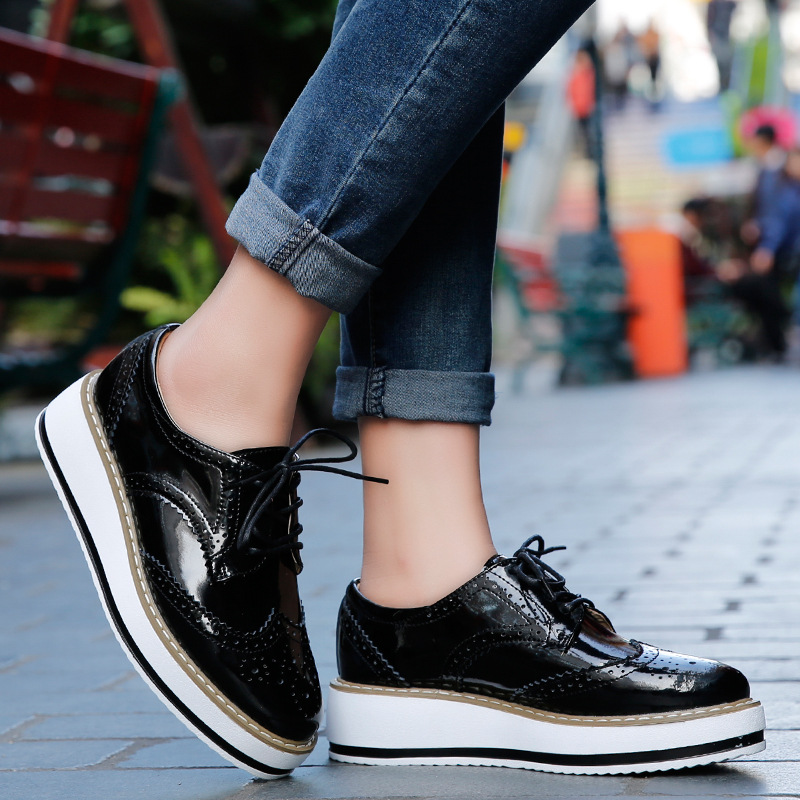 Phụ Nữ Cho Nữ Giày Da Dày Gót  - đánh giá và giá Oxford Lace Up Women