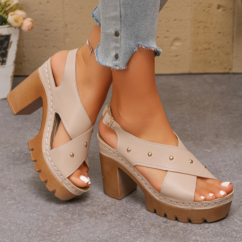 Vintage Super High Heel Cross  - đánh giá và giá Square Toe Mule