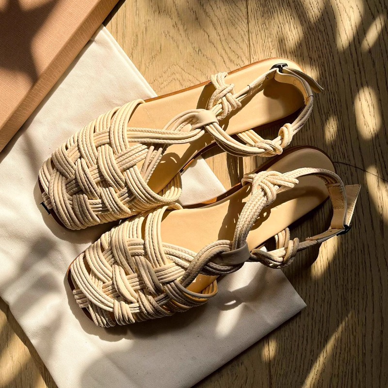 Vintage Hand-woven Flat-bottom - đánh giá và giá Women'S Shoes Hands Free